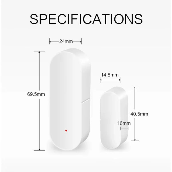 Smart Wifi Door Sensor Smart Home Open Close Detector Smartlifeapp Control Notification Compatible with Alexa Google Home