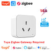 Tuya Smart Zigbee Socket AU Plug 3 Pins 16A Home Outlet with Power Monitoring Timing Voice Control Works with Alexa Google Home