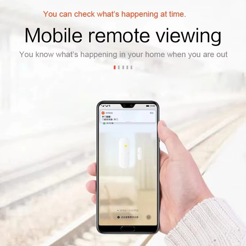 Smart Wifi Door Sensor Smart Home Open Close Detector Smartlifeapp Control Notification Compatible with Alexa Google Home