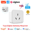 Tuya Smart Zigbee Socket AU Plug 3 Pins 16A Home Outlet with Power Monitoring Timing Voice Control Works with Alexa Google Home